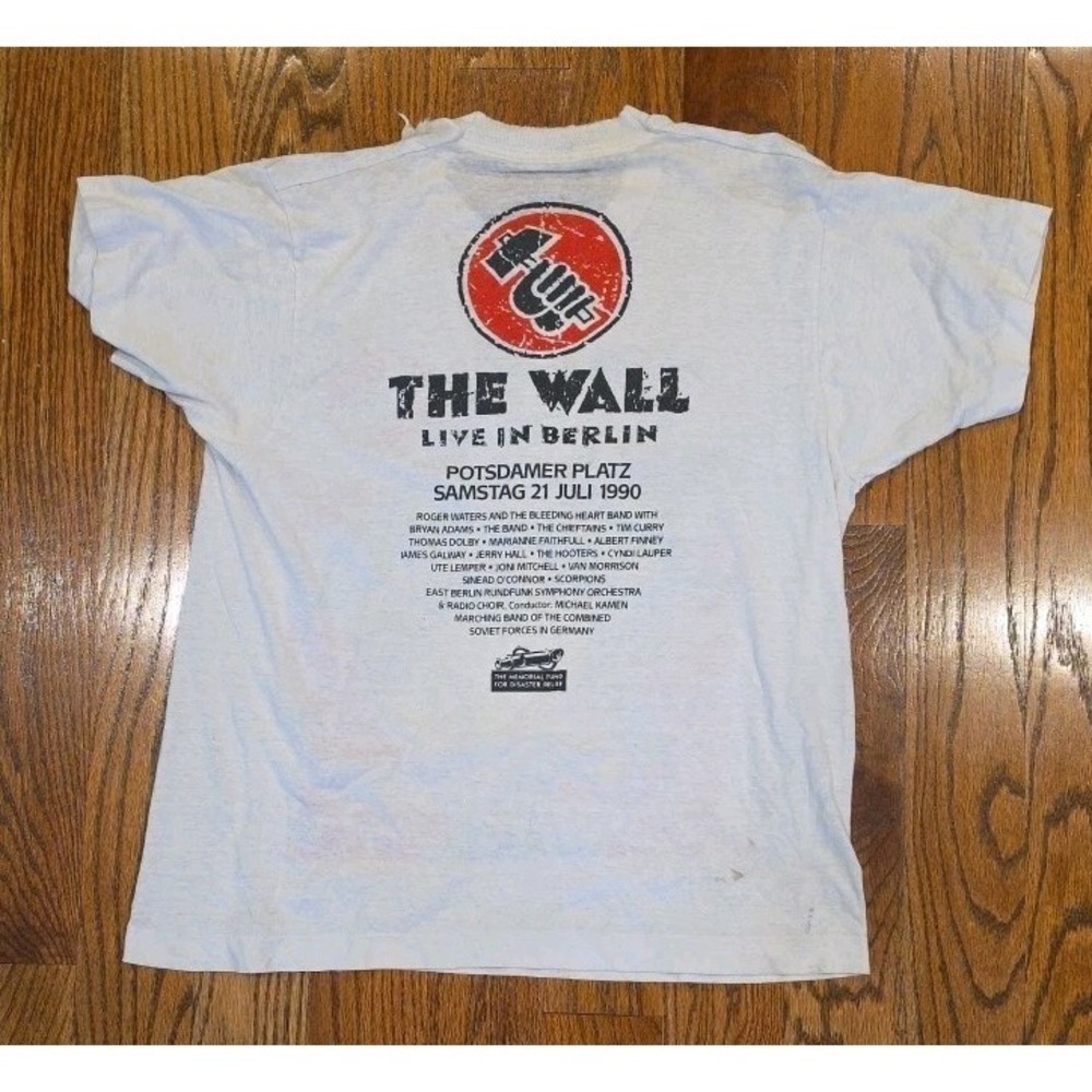 Vintage 1990 Roger Waters (Pink Floyd) Berlin Wall Concert T Shirt - Rare Size S